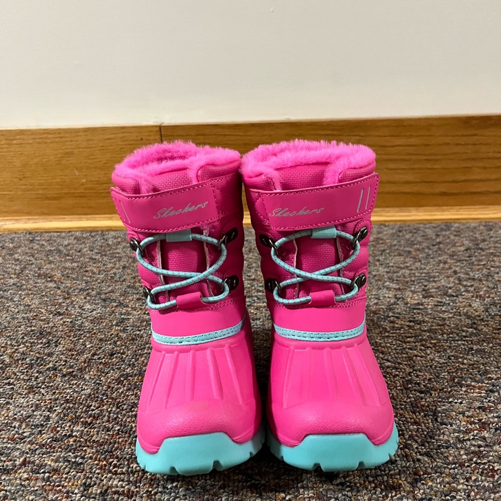 Skechers Pink and Blue Winter Boots Toddlee size 8 used once!
